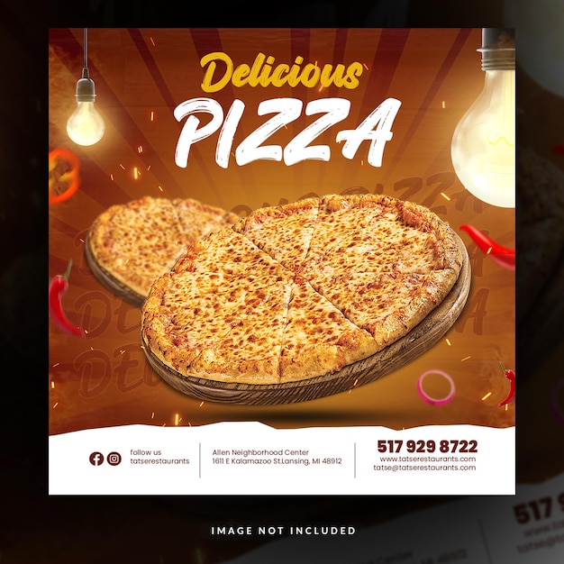 food menu and restaurant social media banner template