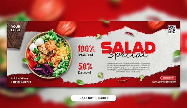 Food menu and restaurant social media cover template