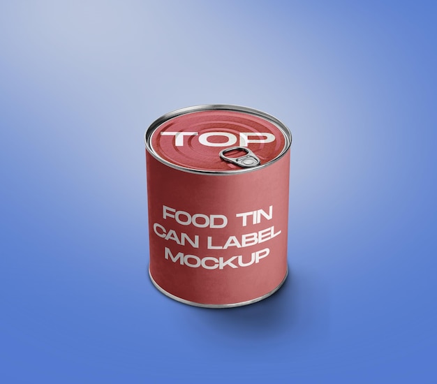 Food Tin Can Label PSD Mockup