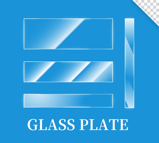 Four types of glass texture frame transparent background