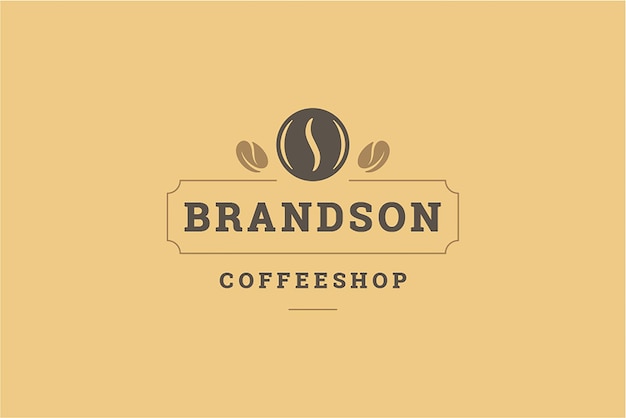 PSD fragrance monochrome coffee bean vintage ornament frame logo design template