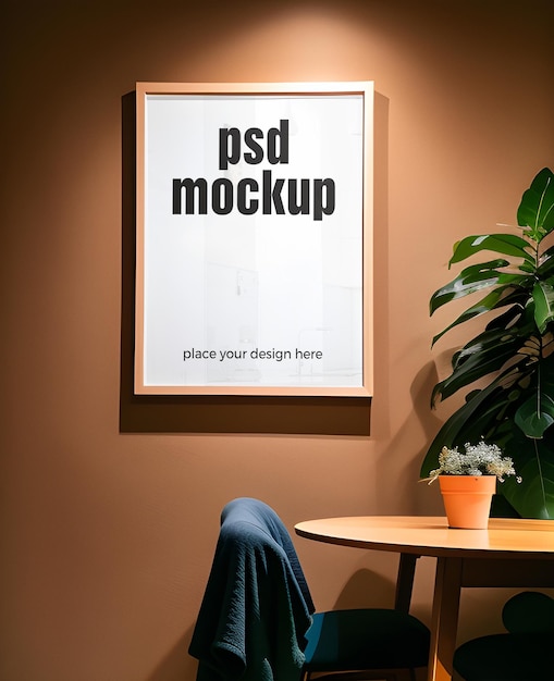 Framed Poster Mockup Artwork Showcase Template Interior Render