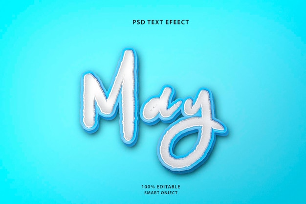 PSD free psd blue may text effect