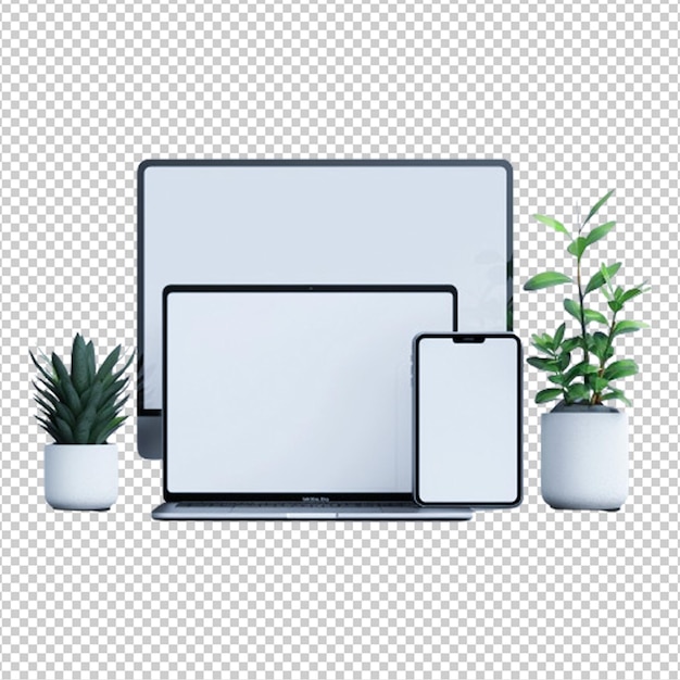 Free PSD computer pc monitor isolated on transparent background