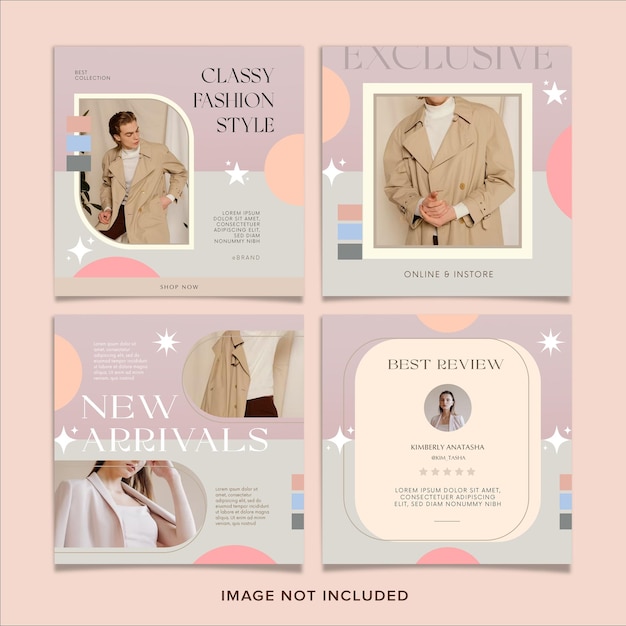 PSD free psd fashion instagram post set