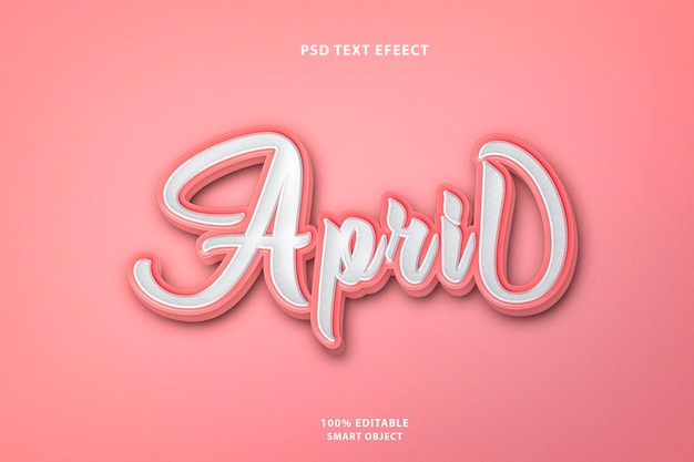 PSD free psd red april text effect