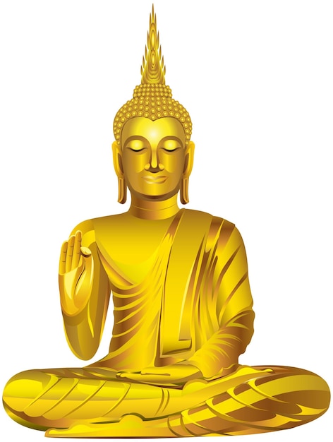 PSD free vector golden budha with realistic style