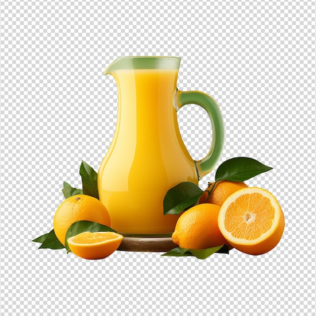 Fresh orange fruit juice isolated on transparent background