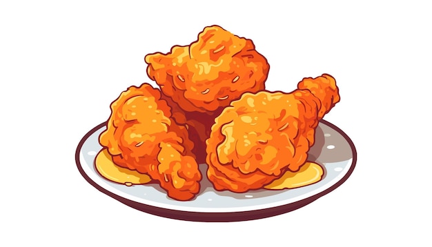 PSD fried chicken on a white background