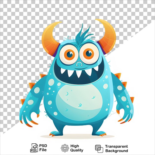 PSD friendly alien monster cartoon with no background