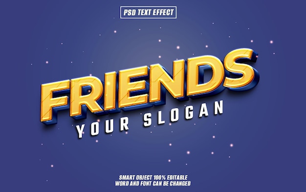 PSD friends text effect font editable typography 3d text