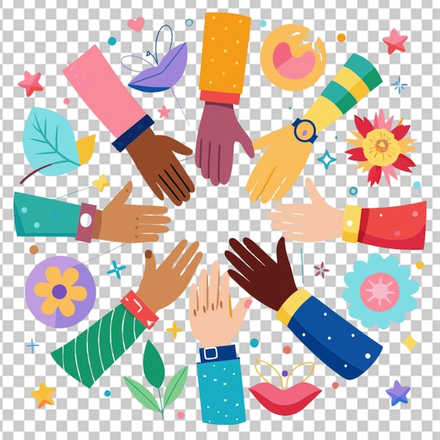 PSD friendship day background with hands