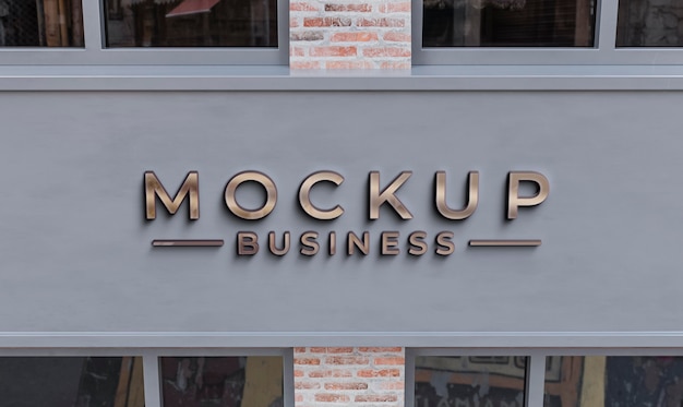 PSD front view of business mockup sign design