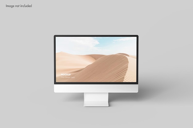 Front view desktop screen mockup