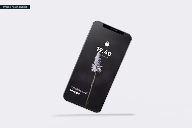 Front view floating smartphone mockup