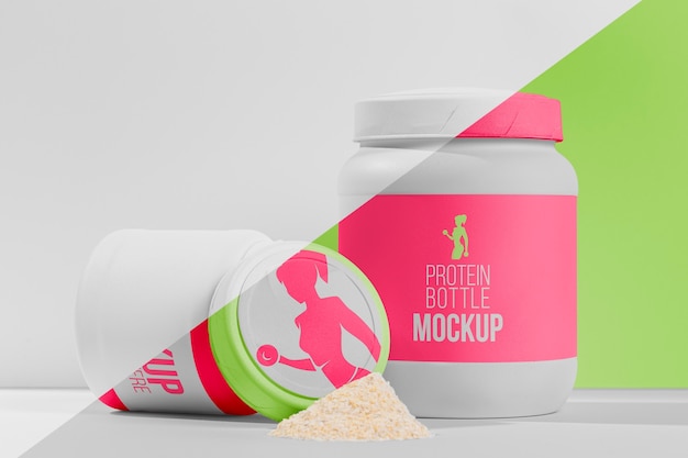 Front view pink nutrients gym mock-up concept