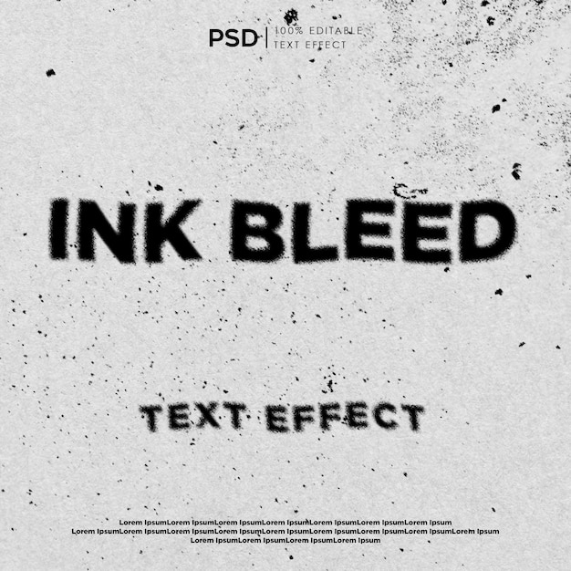 PSD full editable psd ink bleed text effect