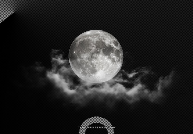 PSD full harvest moon isolated on transparent background