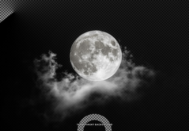 PSD full harvest moon isolated on transparent background