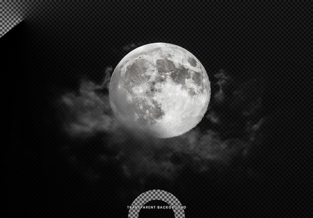 PSD full harvest moon isolated on transparent background