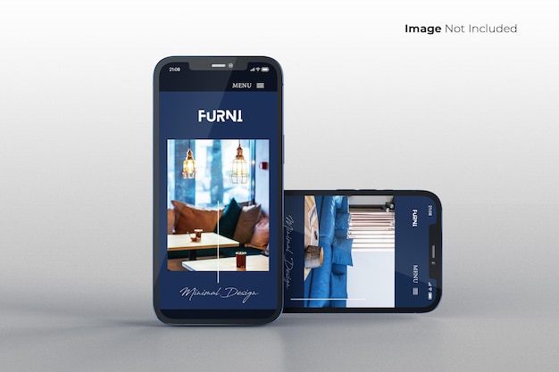 Full Screen Blue Smartphone Mockup design