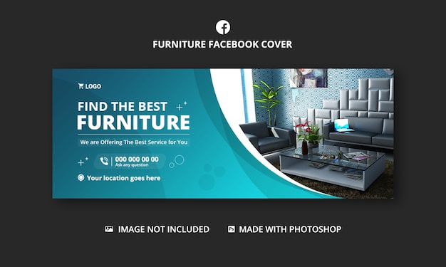 PSD furniture business facebook cover banner template design