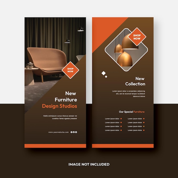 PSD furniture dl flyer template design