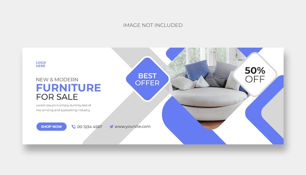 PSD furniture sale facebook cover and web banner template