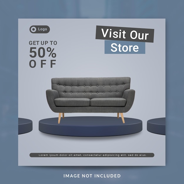 Furniture social media post or banner template