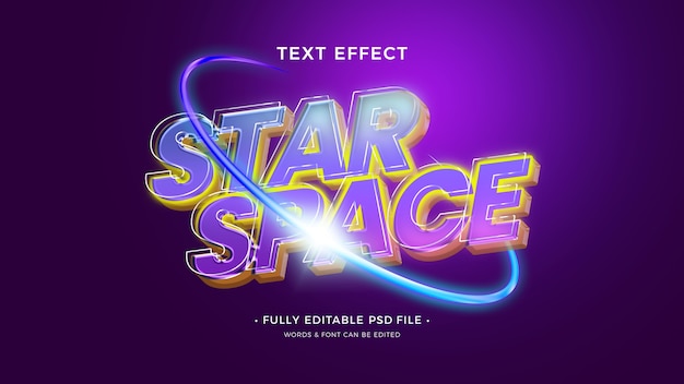 PSD futuristic space text effect