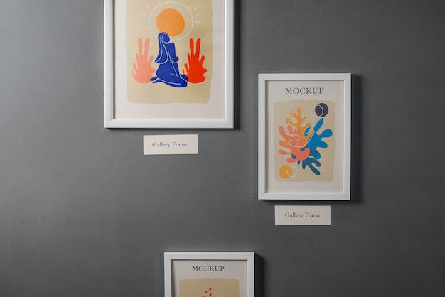 PSD gallery frames mockup design