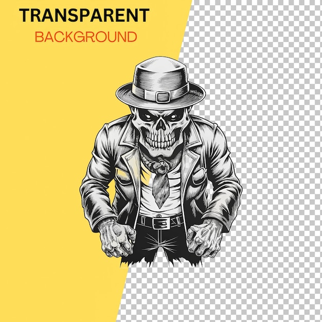 PSD gangster skull boss transparent background