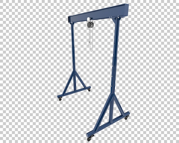 PSD gantry crane isolated on transparent background 3d rendering illustration