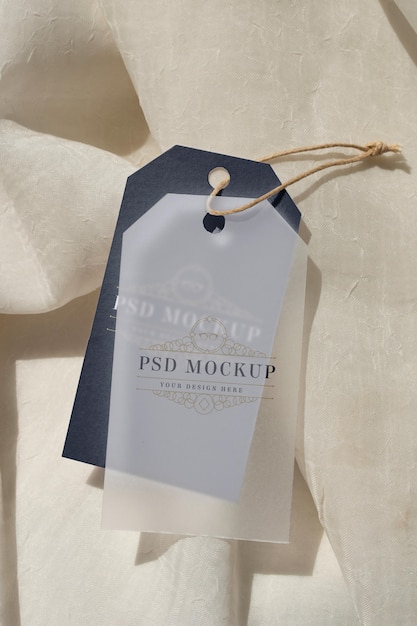 PSD garment hang label tag mockup