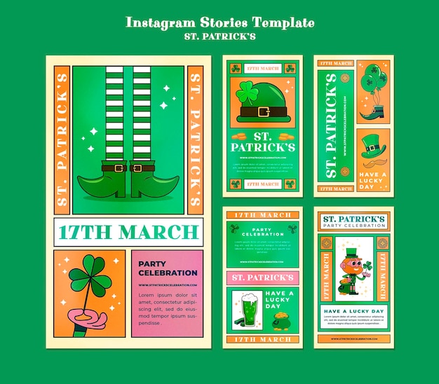 Gelukkig st. Patrick's Day Instagram-verhalensjabloon