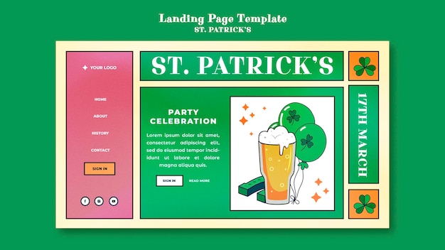 Gelukkig st. patrick's day websjabloon