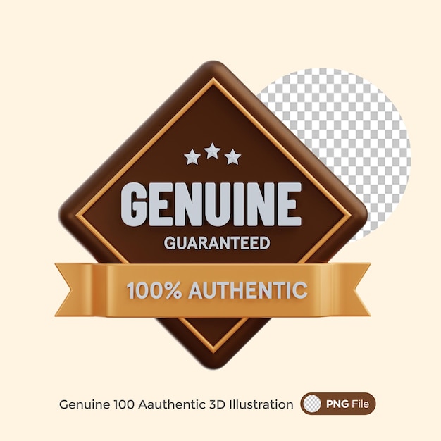 PSD genuine 100 authentic 3d illustration