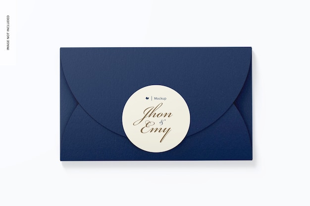 PSD gift envelope with bracelet mockup, top view