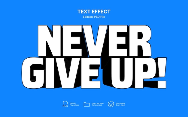 PSD do not give up text effect