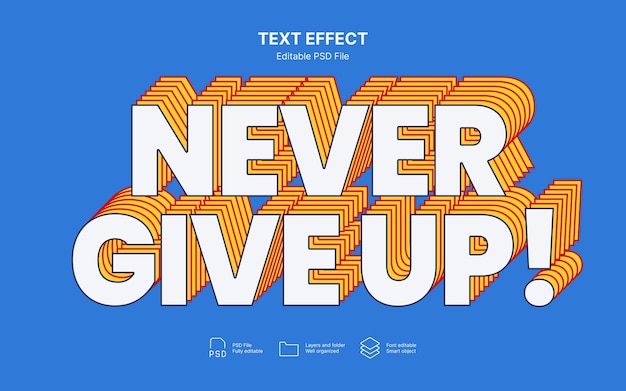 PSD do not give up text effect