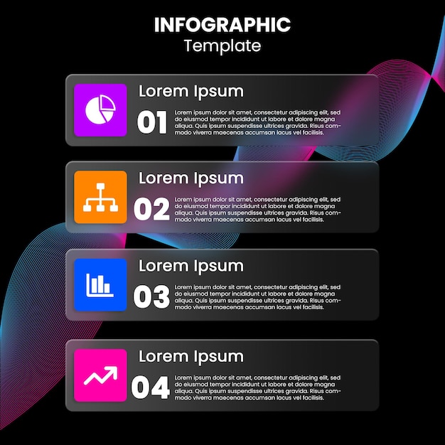 PSD glassmorphism infographic template