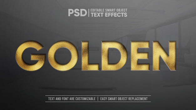 Glittering Golden Press Editable Text Effect Mockup