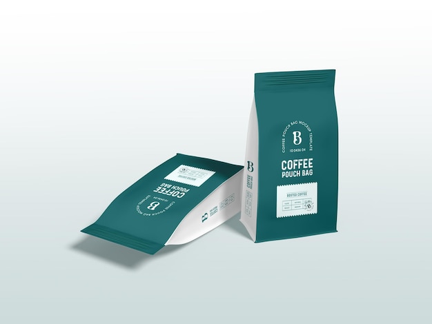 Glossy Foil Coffee pouch Bag Packaging Mockup