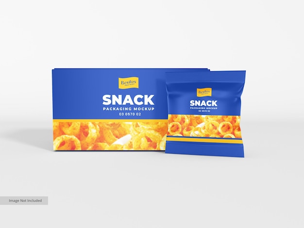 Glossy Foil Food Packet Packaging Mockup