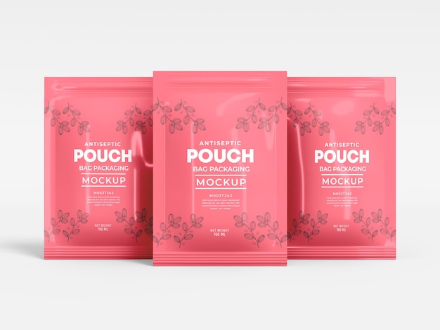 Glossy Foil Pouch Bag Packaging  Mockup