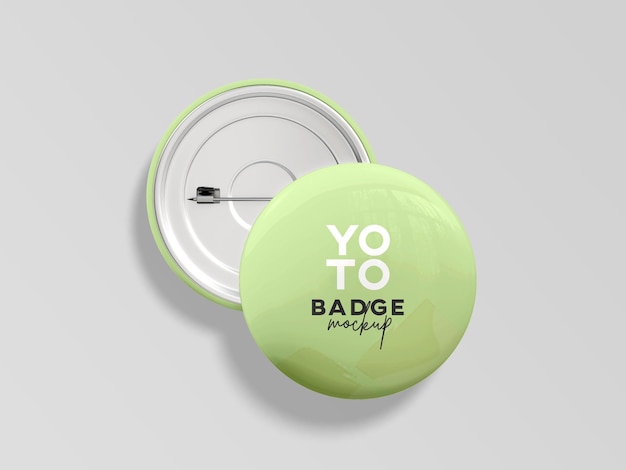 Glossy Pin Badge Logo Mockup