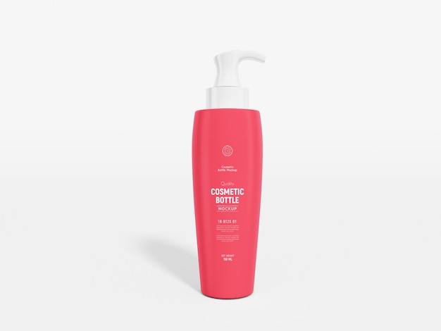 Glossy Plastic Cosmetic Body Lotion Pump Bottle Branding Mockup