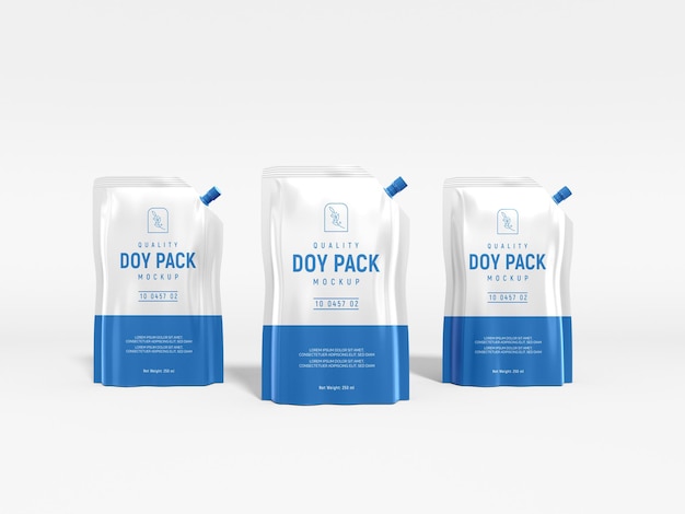 Glossy Stand Up Doypack Packaging Mockup