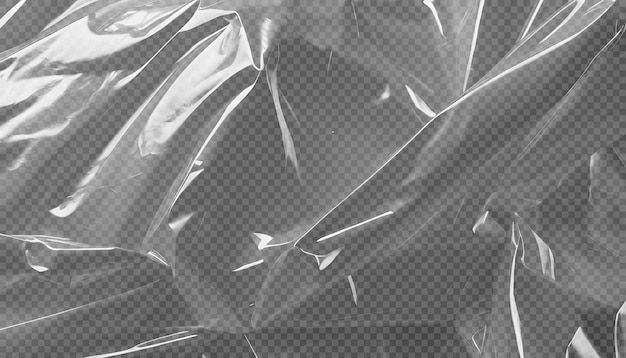 Glossy transparent plastic film isolated on background