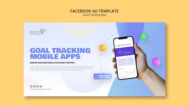 Goal tracking app facebook template